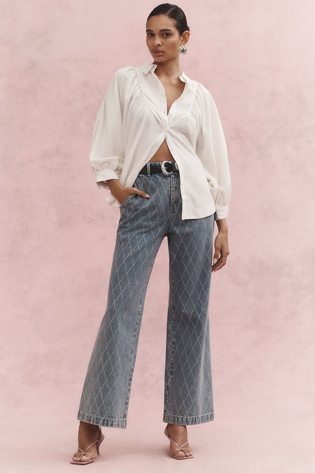 Maeve Balloon-Sleeve Collared Blouse #2