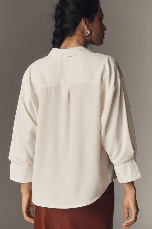 By Anthropologie Flowy Oversized Buttondown Blouse #1