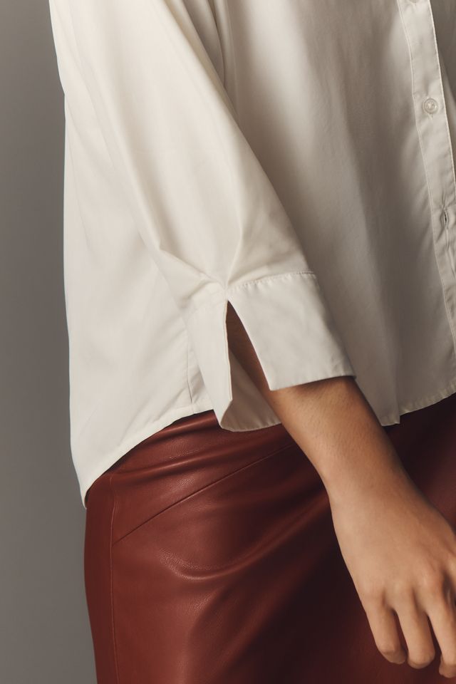 By Anthropologie Flowy Oversized Buttondown Blouse #3