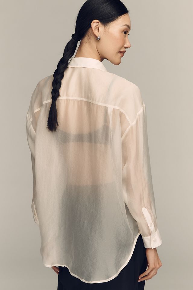 By Anthropologie Sheer Long-Sleeve Buttondown #2