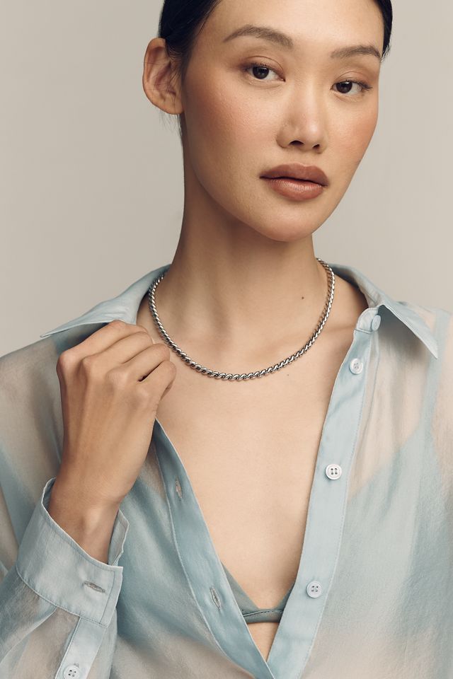 By Anthropologie Sheer Long-Sleeve Buttondown #3