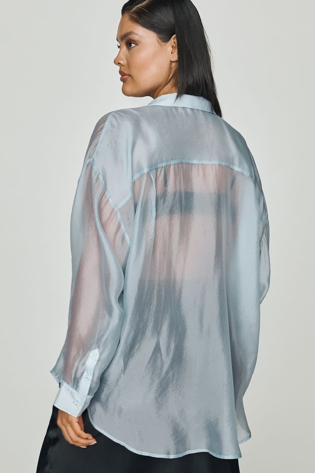 By Anthropologie Sheer Long-Sleeve Buttondown #6