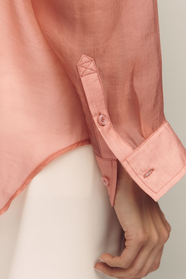 By Anthropologie Sheer Long-Sleeve Buttondown #3