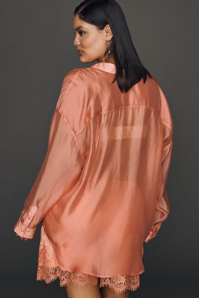 By Anthropologie Sheer Long-Sleeve Buttondown #5