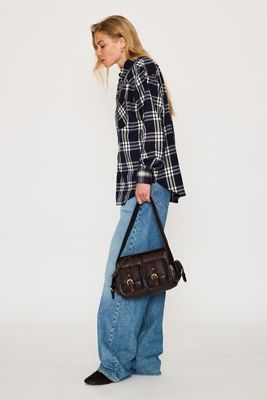 By Anthropologie 100% Cotton Long-Sleeve Plaid Shirt 