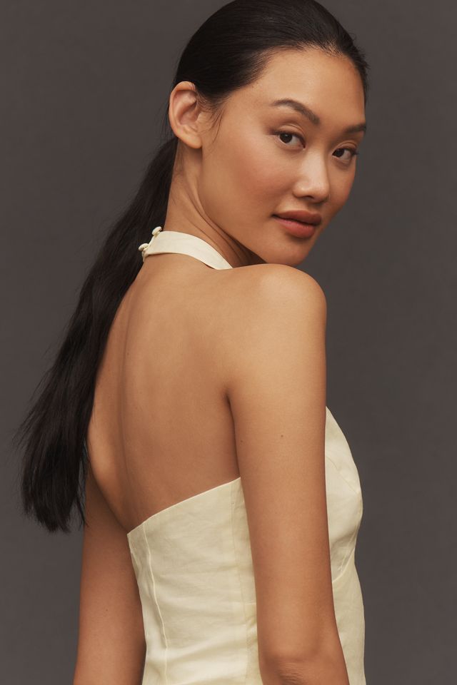 Bardot Paola Linen Halter Blouse #4