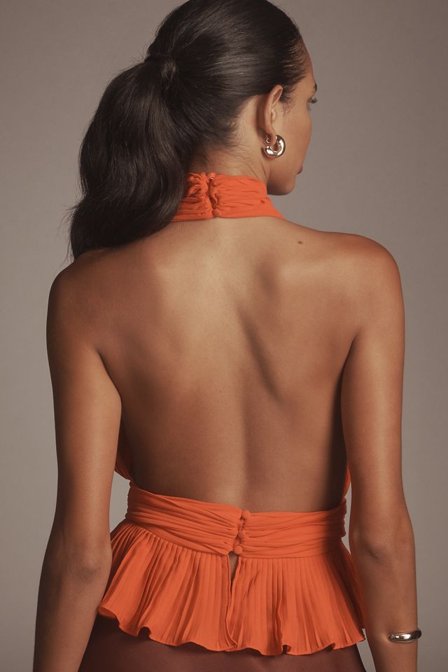 Bardot Amala Pleated Halter Top #2