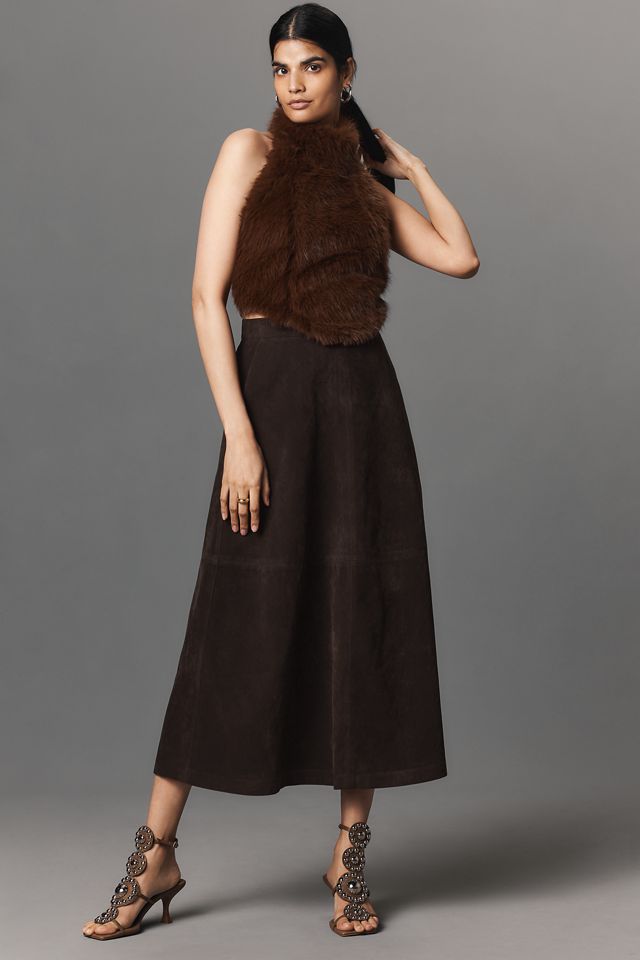 Bardot Julietta Faux-Fur Halter Top #3