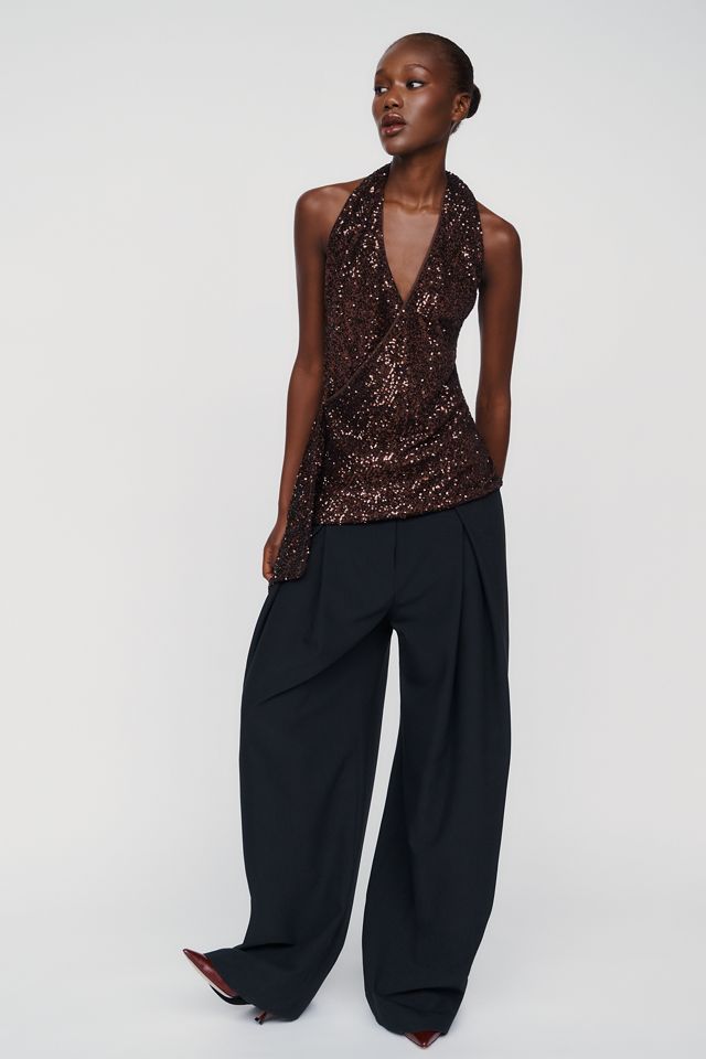 Bardot Melanie Sequin Halter Top #2