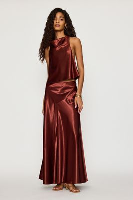 Bardot Toni Satin-Top mit Wasserfallausschnitt