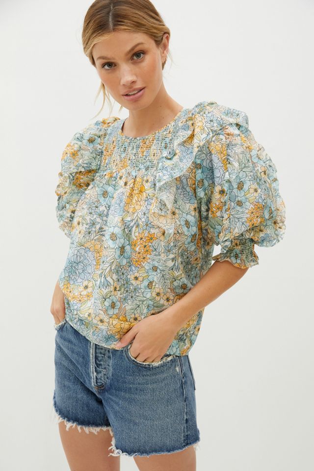 Magali Pascal Floral Balloon-Sleeved Blouse #3