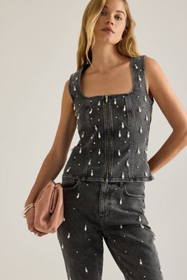 By Anthropologie Haut corset orné de perles