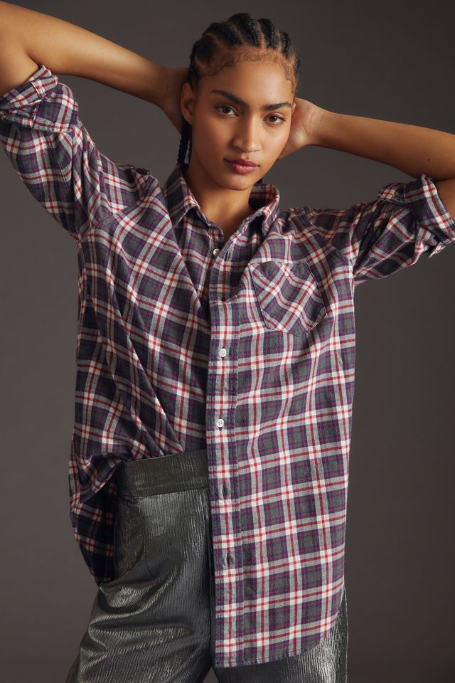 Denimist Plaid Boyfriend Shirt Anthropologie