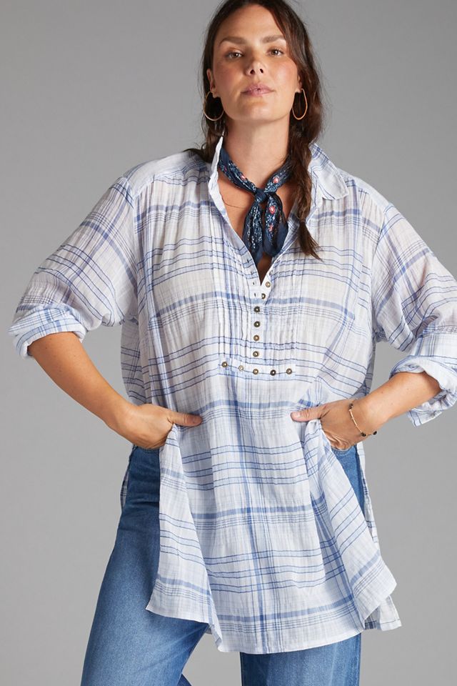 Pilcro Plaid Tunic Blouse #7