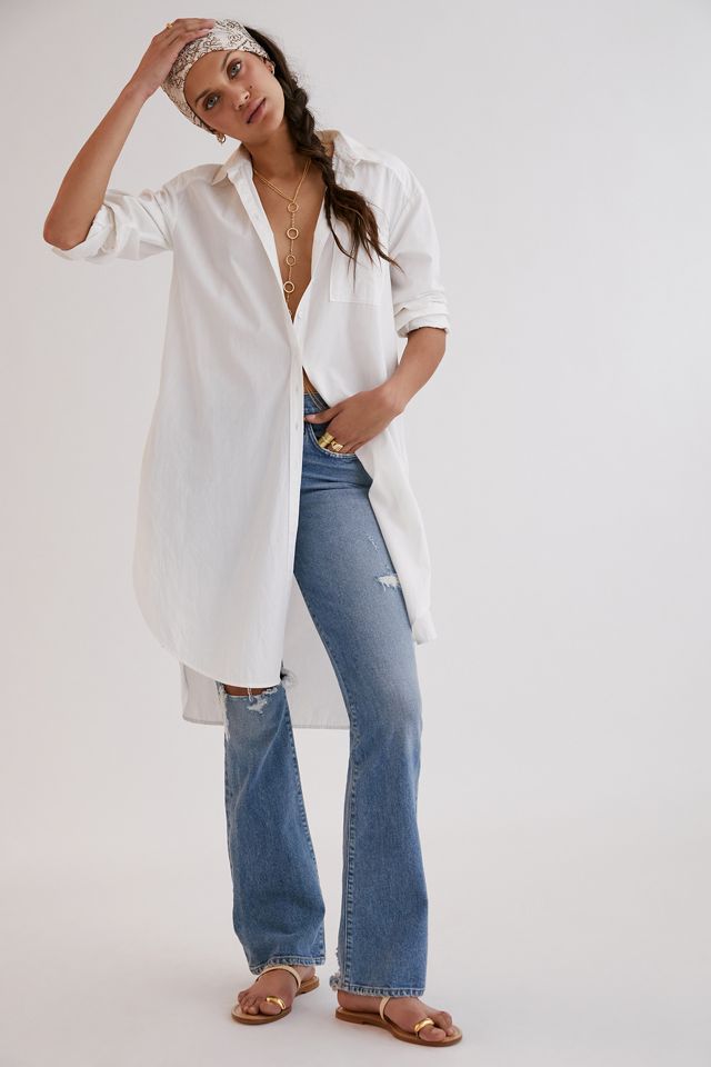Maeve Maxi Tunic Poplin Buttondown #1