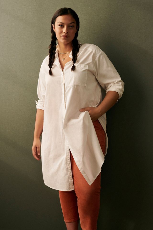 Maeve Maxi Tunic Poplin Buttondown #9