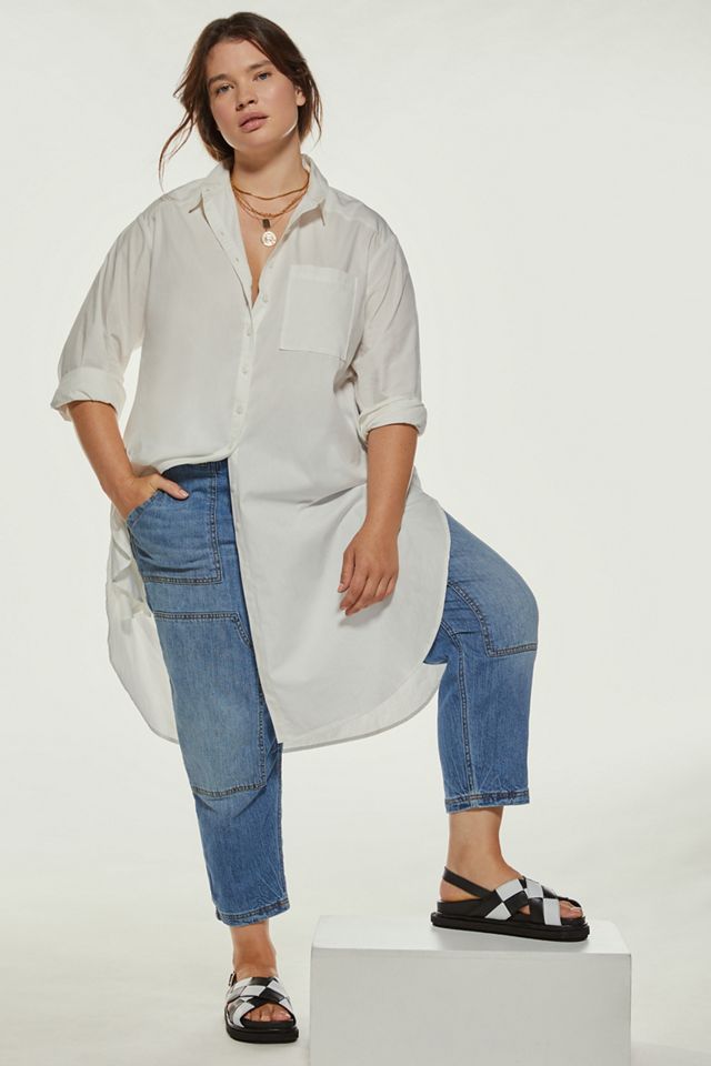 Maeve Maxi Tunic Poplin Buttondown #10