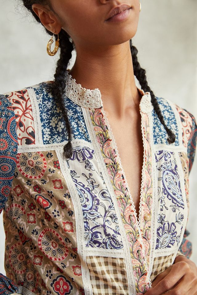 Pilcro Printed Patchwork Blouse #2