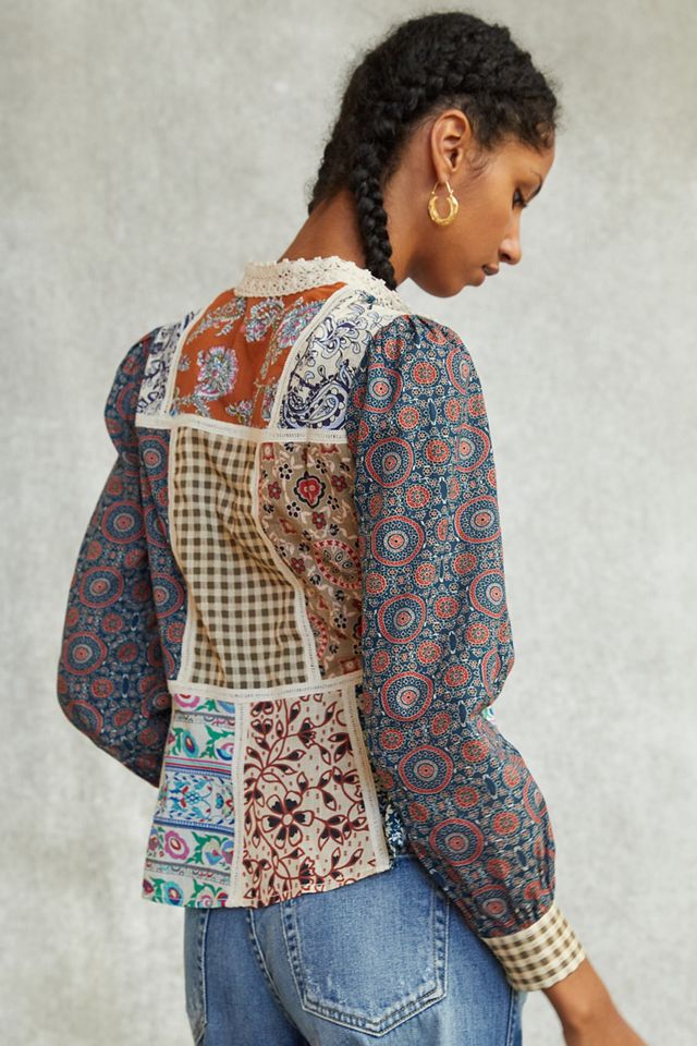 Pilcro Printed Patchwork Blouse #3