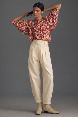 Maeve Long-Sleeve Femme Collarless Shirt
