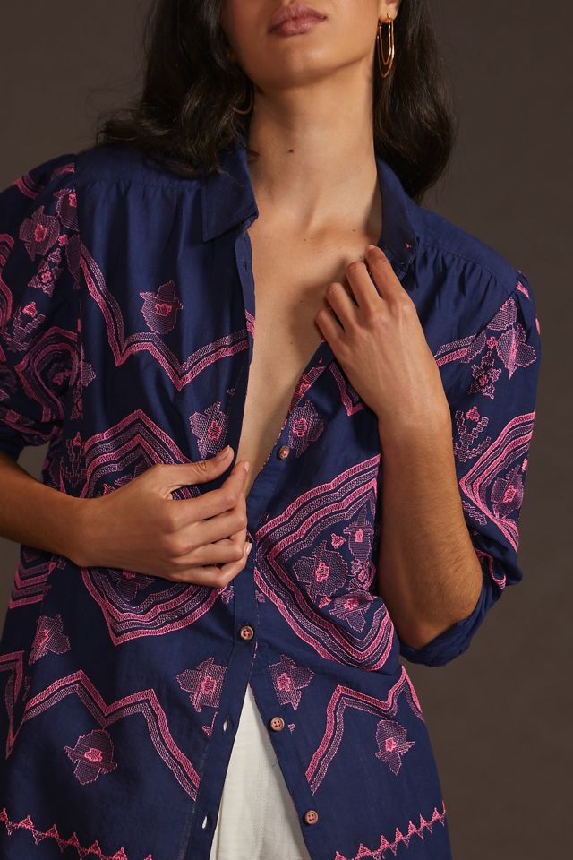 Chemise Décontractée Brodée By Anthropologie #1