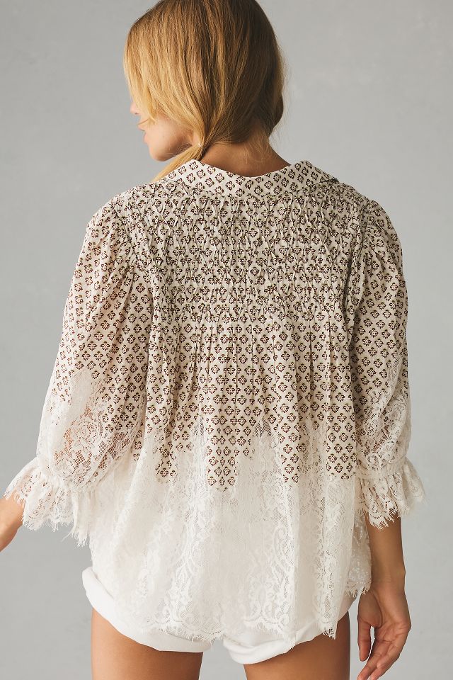 NWT good PILCRO Anthropologie Victorian lace top