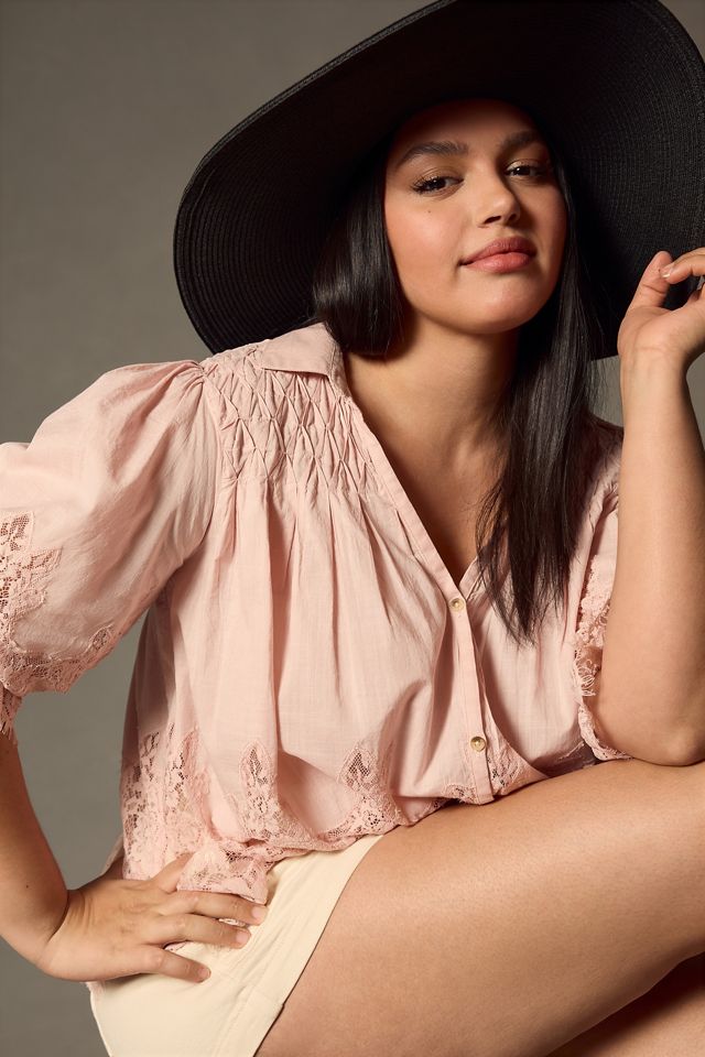 By Anthropologie Victorian Sheer-Lace Blouse #4