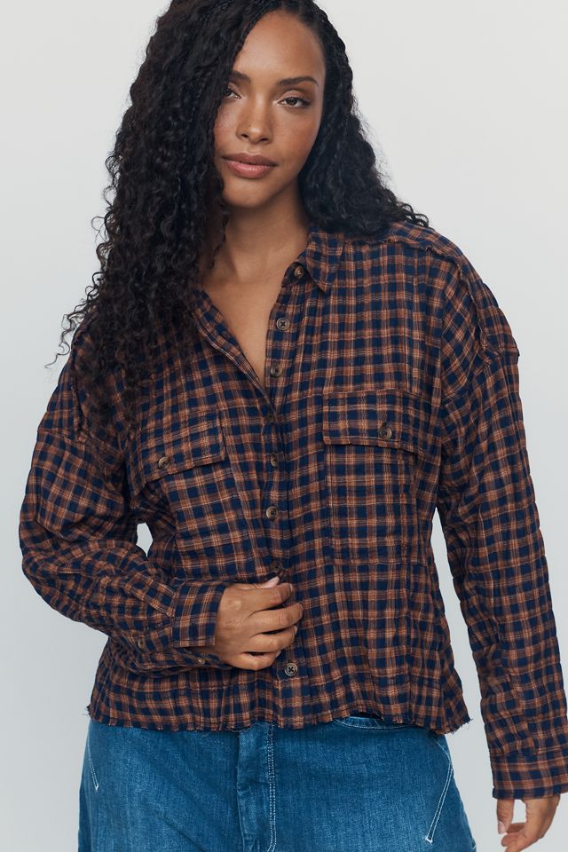 Pilcro Cropped Plaid Shirt #7
