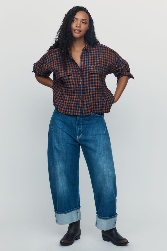 Pilcro Cropped Plaid Shirt #4