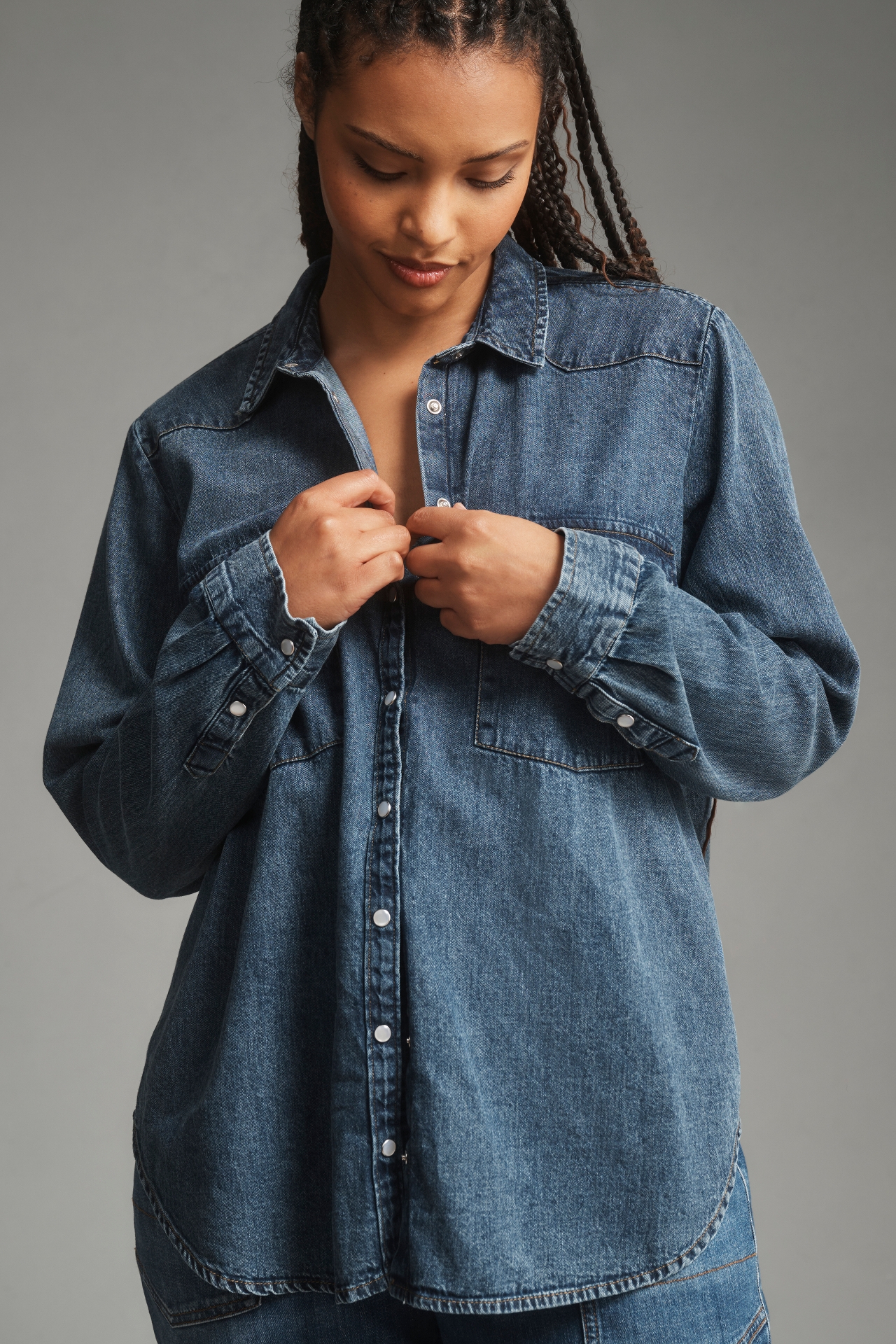 The Dannie Classic Denim Shirt by Pilcro ​