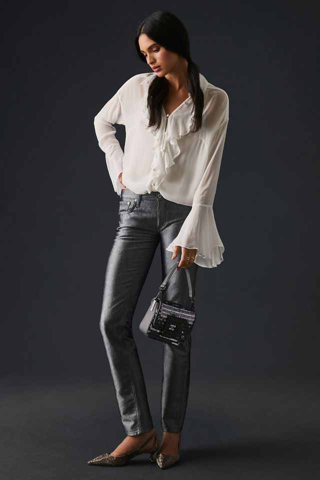 By Anthropologie Ruffle-Front Buttondown Shirt #5