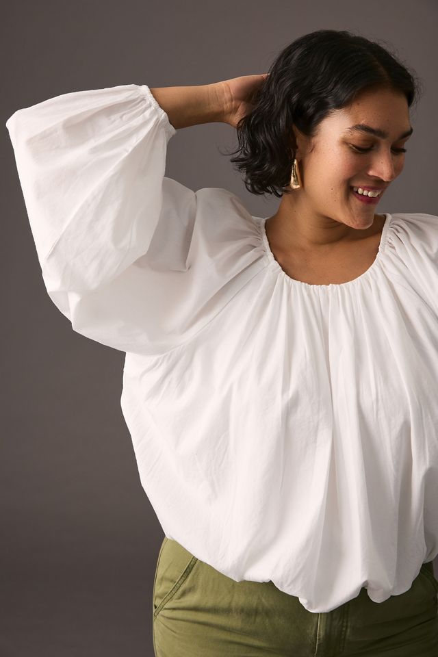 Maeve Poplin Bubble Blouse #6