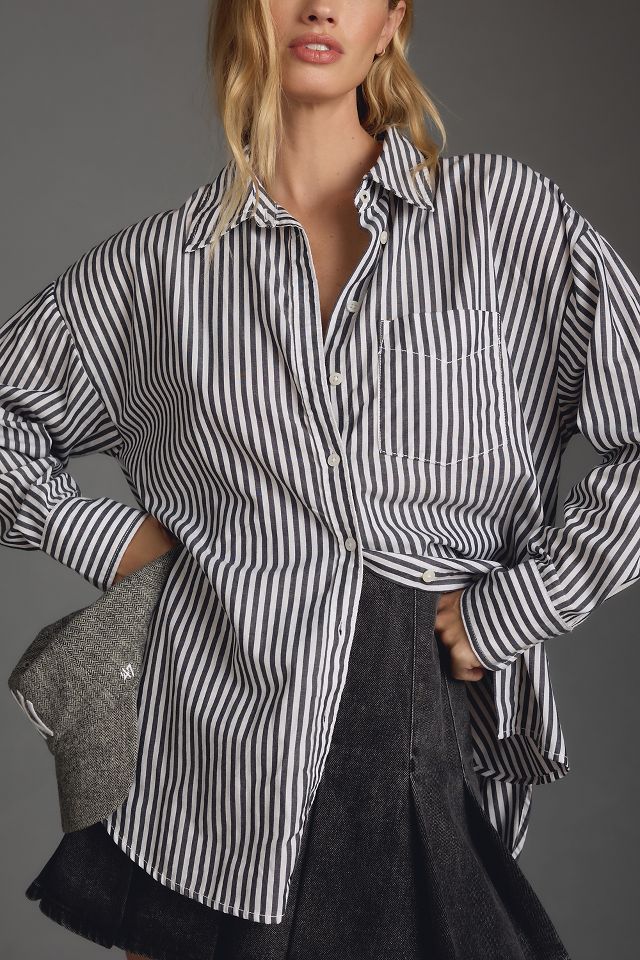 Anthropologie button down striped shirt store