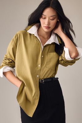 Maeve Oversized Shirt In Green