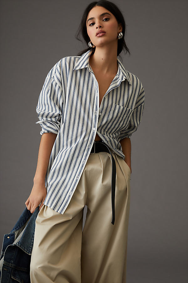 Maeve Oversized Shirt In Multicolor