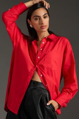 Maeve Oversized Shirt In Red