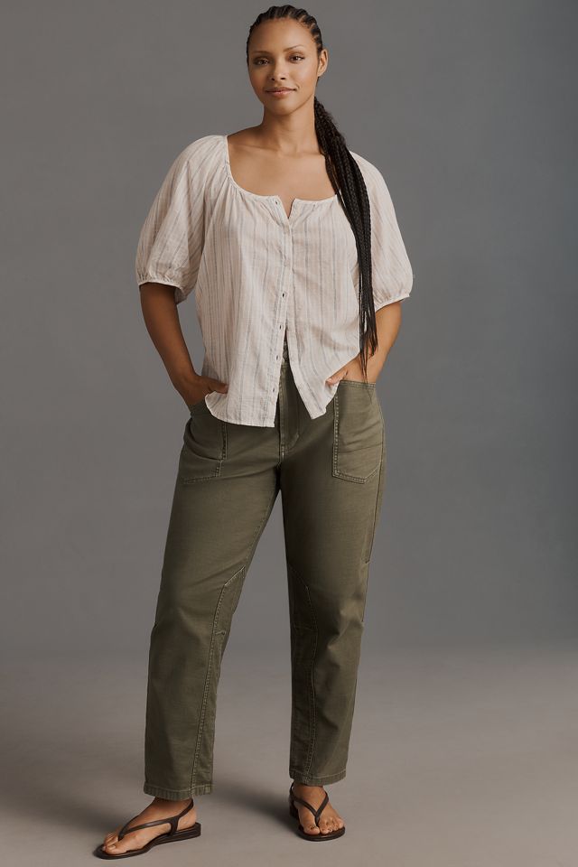 Pilcro Puff-Sleeve Gauze Blouse #5
