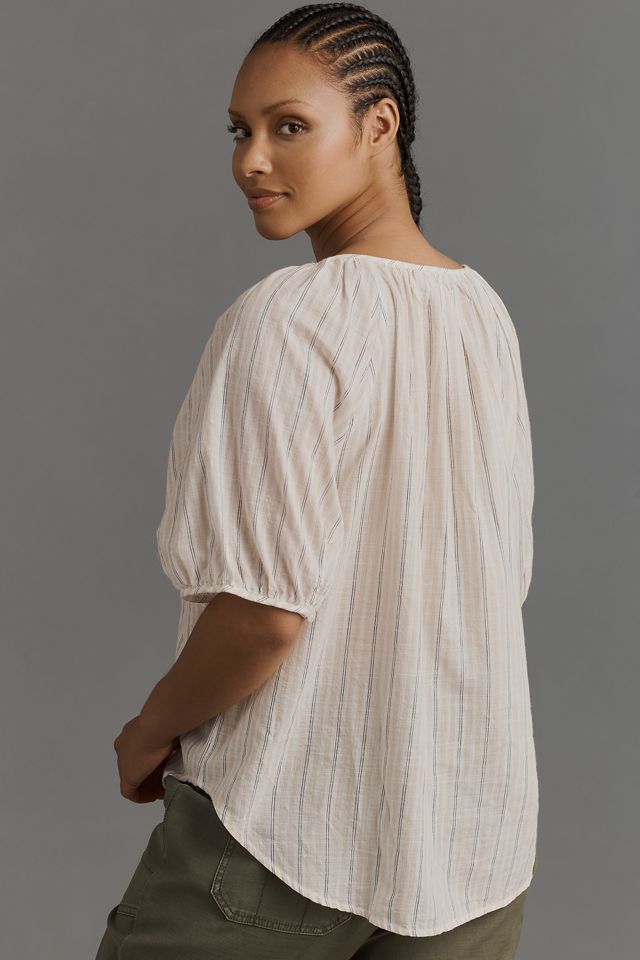 Pilcro Puff-Sleeve Gauze Blouse #6