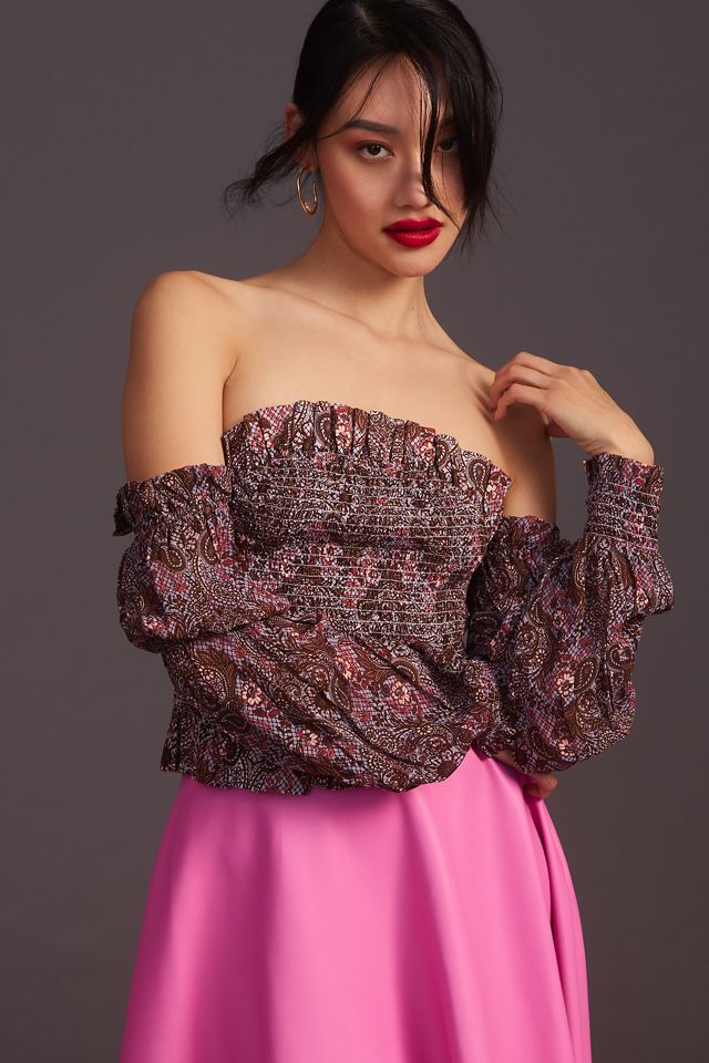 By Anthropologie Smocked Off-The-Shoulder Blouse #1