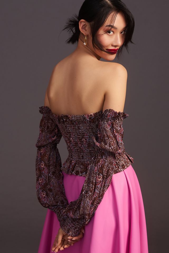 By Anthropologie Smocked Off-The-Shoulder Blouse #3