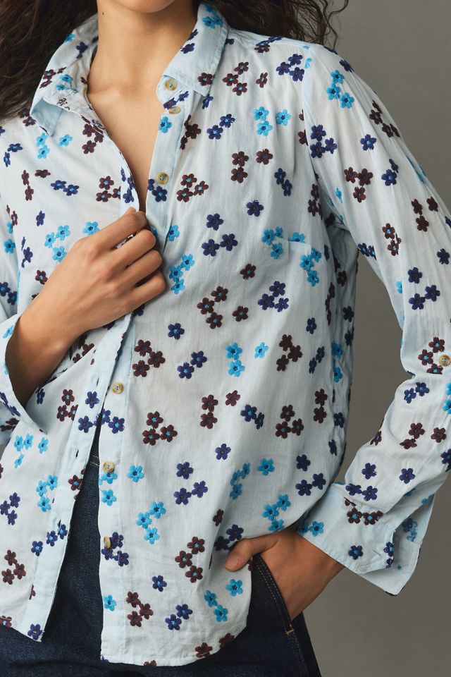 Maeve Embroidered Buttondown Blouse #3