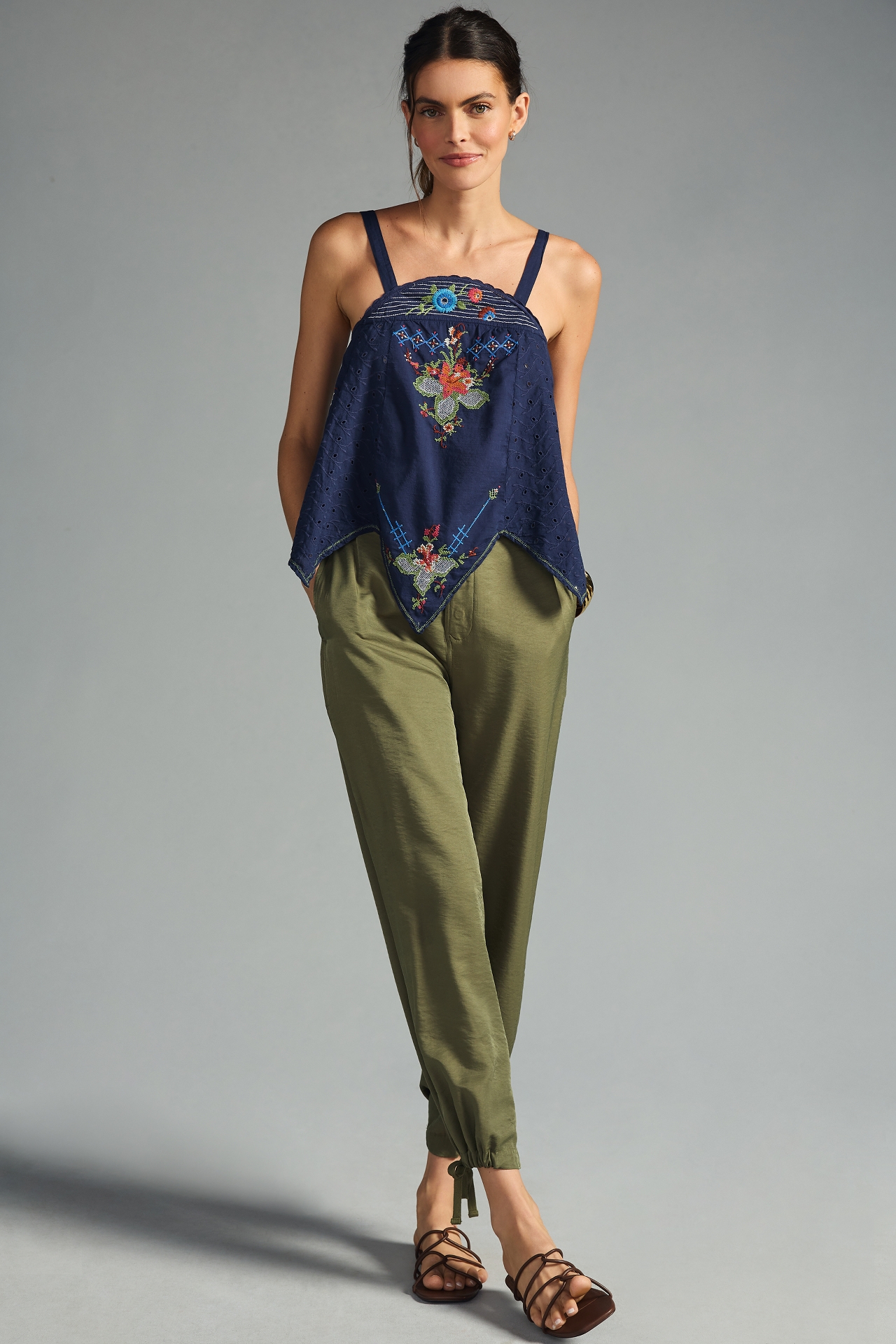 By Anthropologie Embroidered Halter Top