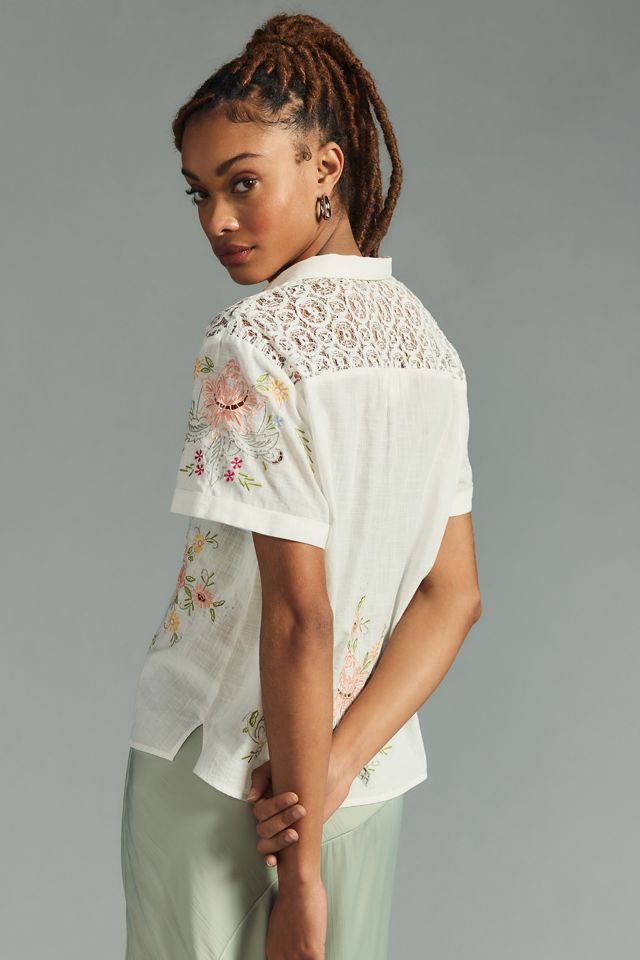 By Anthropologie Tie-Front Blouse #1