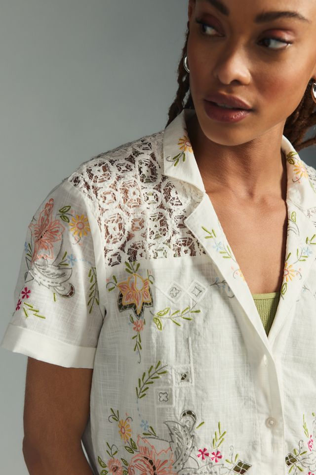 By Anthropologie Tie-Front Blouse #2