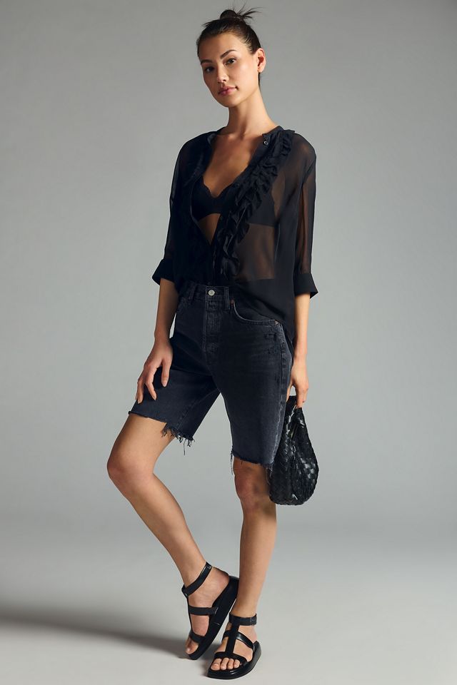 Maeve Ruffle-Front Buttondown Shirt #3