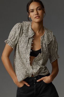 By Anthropologie Embroidered Mini Shift Dress