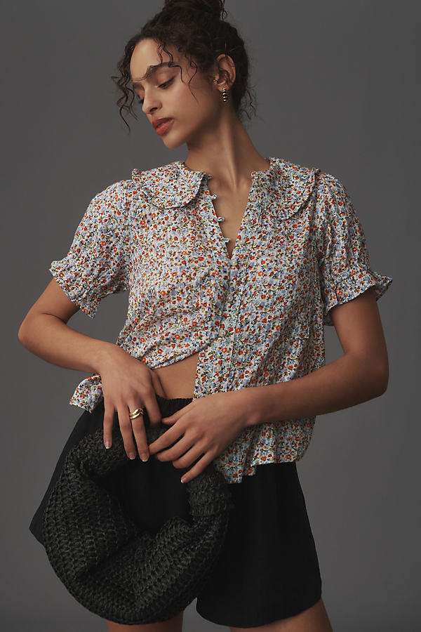 Pilcro Keira Collared Button-front Blouse By  In Multicolor