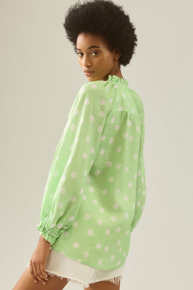 The Audie Linen Puff-Sleeve Blouse #2