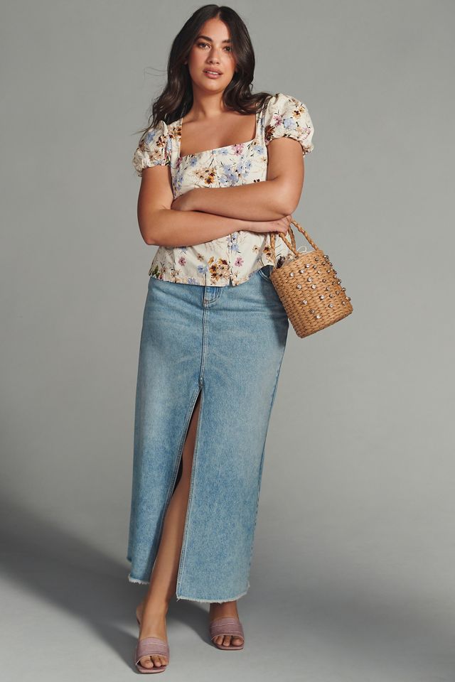 By Anthropologie Puff-Sleeve Peplum Top #7