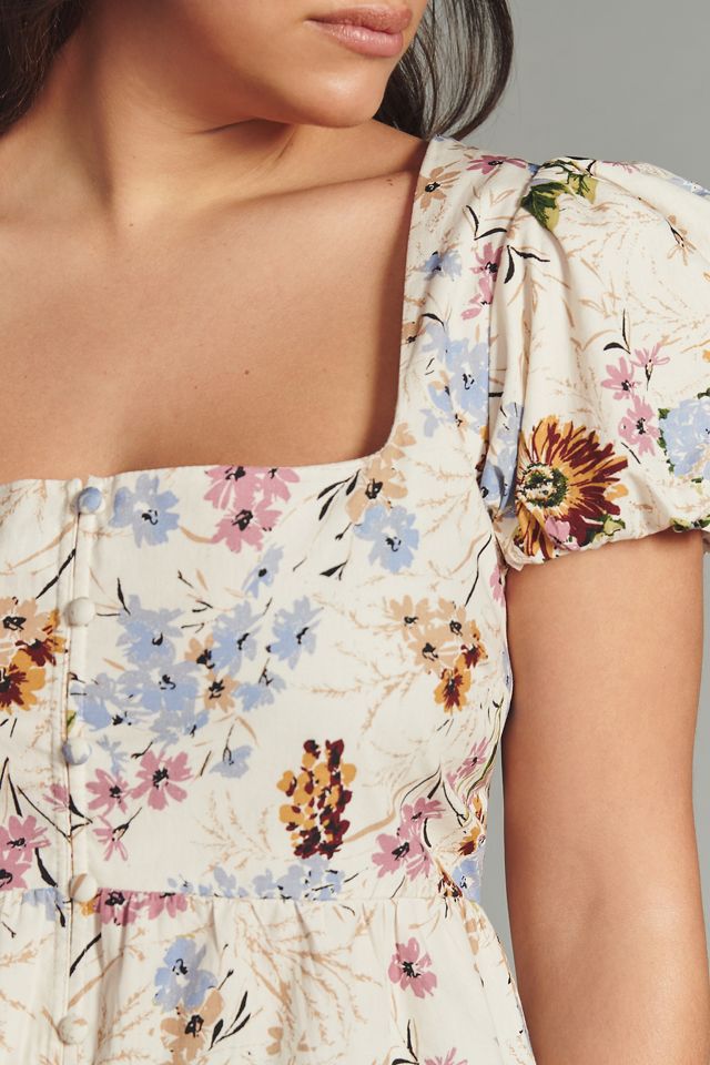 By Anthropologie Puff-Sleeve Peplum Top #9
